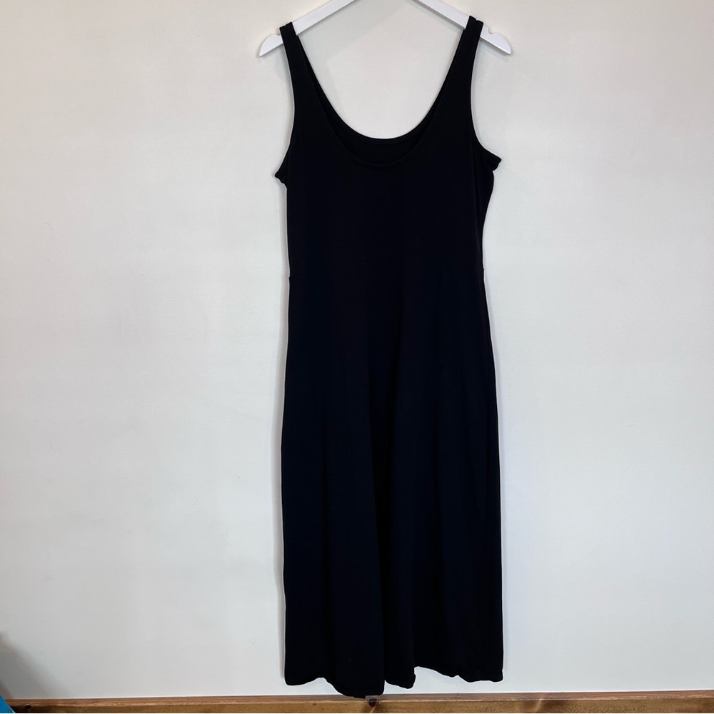 Gap Maxi Dress Large Tall Womens Solid Black Sleeveless - Picture 4 of 6